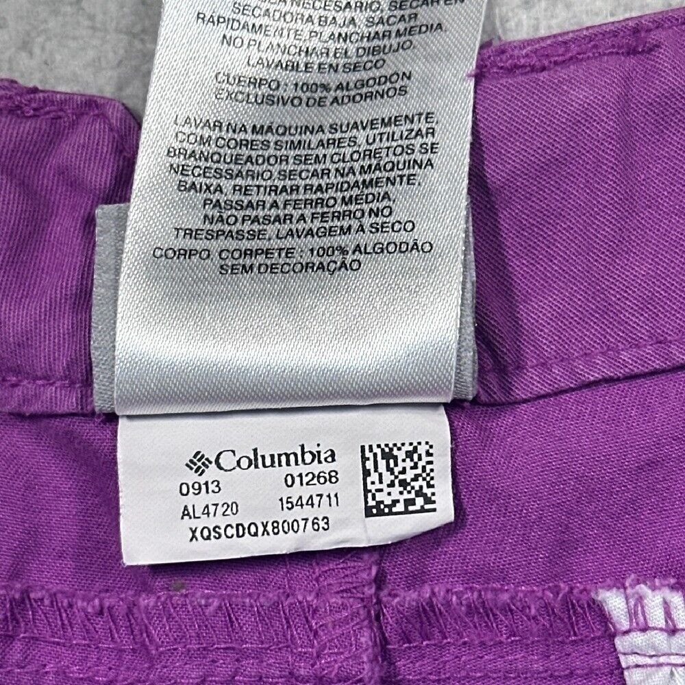 Columbia Shorts Women 6 Purple 100% Cotton Chino Hiking Outdoor Gorpcore Summer - Picture 4 of 9